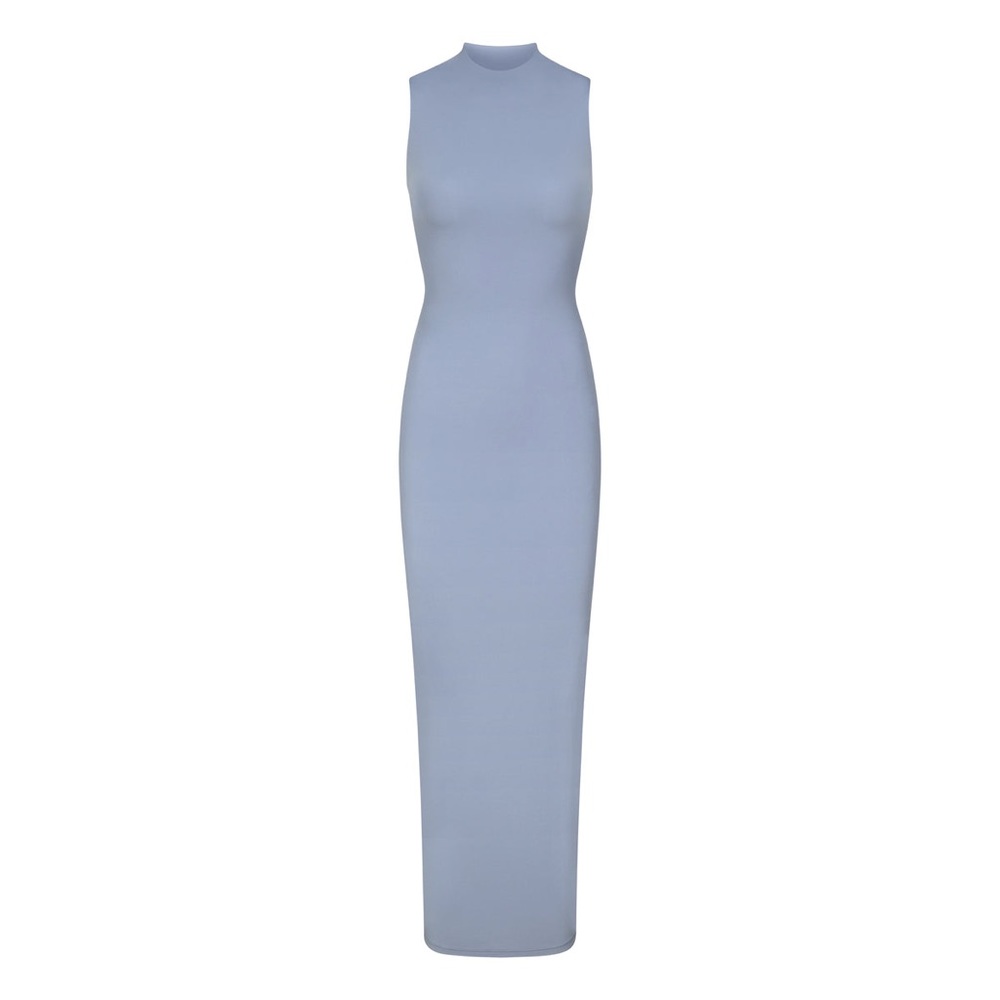 SKIMS Fits Everybody Sleeveless Mock Neck Dress (SLATE)